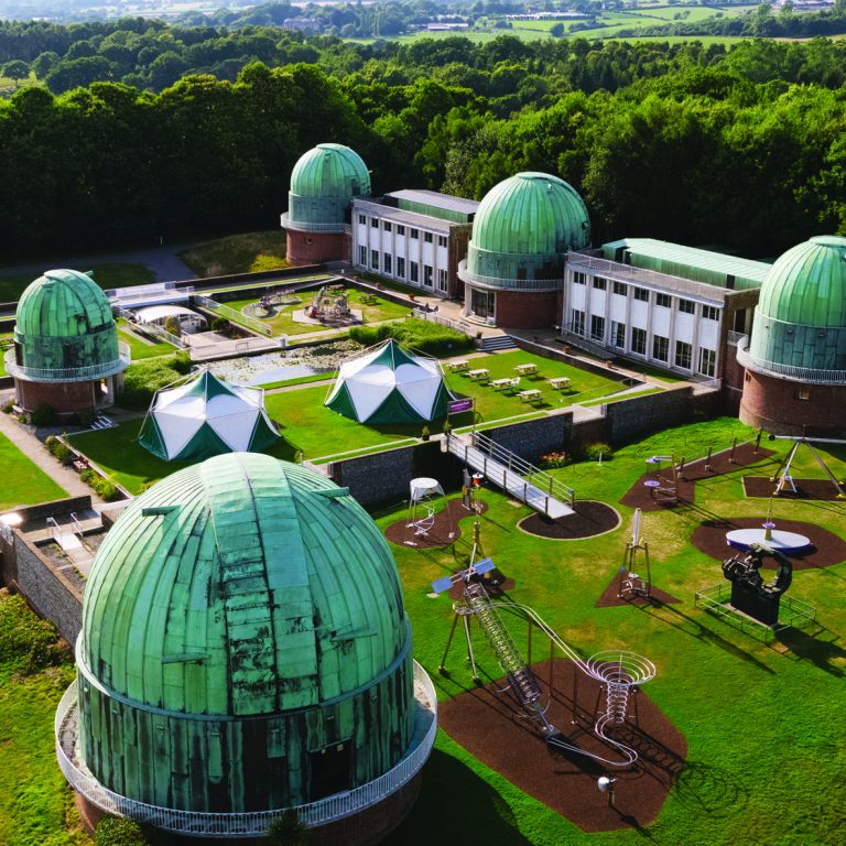 Aerial view of The Observatory Science Centre at Herstmonceux